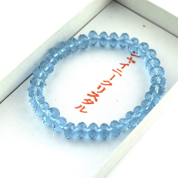 Blue Shiny Crystal Glass Diamond Cut beads Bracelet