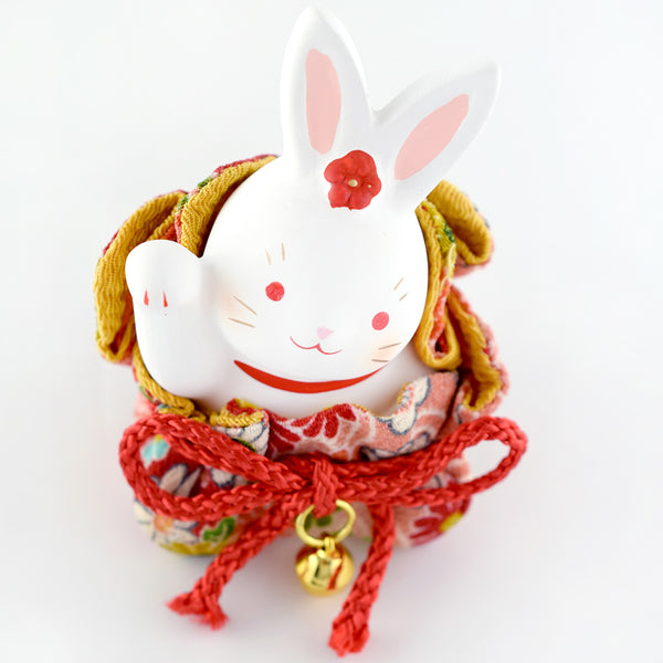 Japan Little Rabbit Ceramic Figurine Ornament Right hand