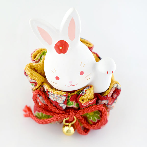 Japan Little Rabbit Ceramic Figurine Ornament Left hand