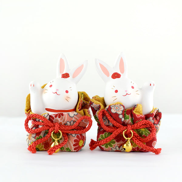 Japan Little Rabbit Ceramic Figurine Ornament 2 Styles