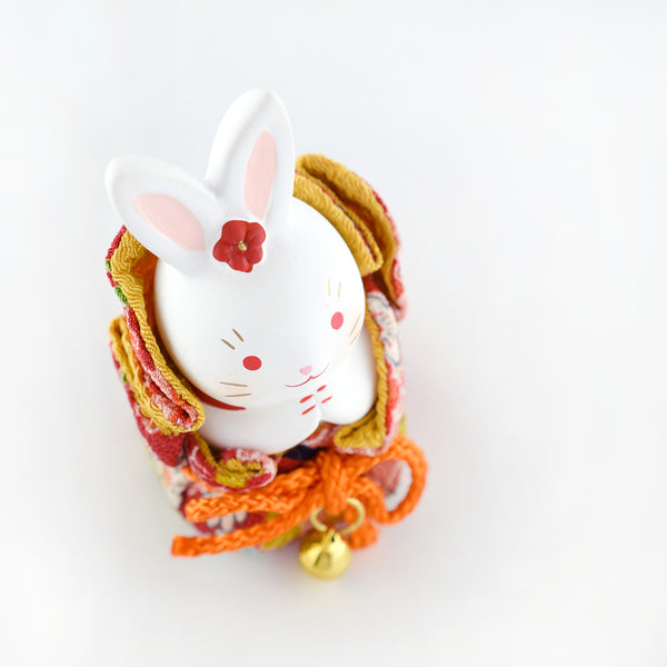 Japan Little Rabbit Ceramic Figurine Ornament Pray