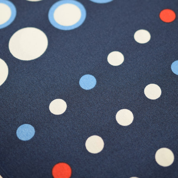 68cm Polyester Furoshiki - Polka dots Stripe Navy blue