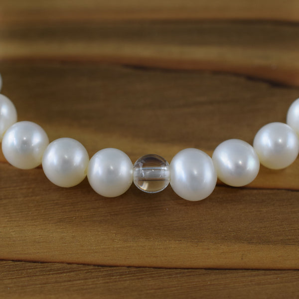 6mm Freshwater Pearls & Crystal Bracelet - 京都あさひ屋－Kyoto Asahiya