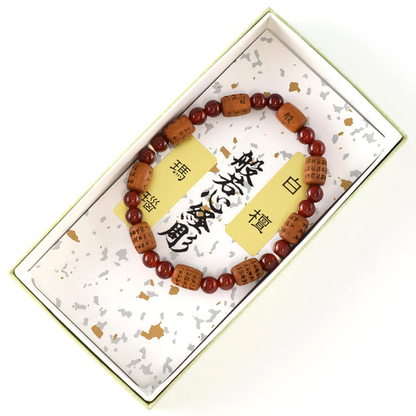 Indian Sandalwood Heart Sutra & Gemstone Bracelet 5 Types - 京都あさひ屋－Kyoto Asahiya