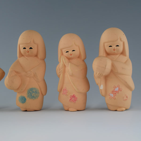 Japanese Maiko Dolls Set Ceramic Sculpture Figurine Ornament