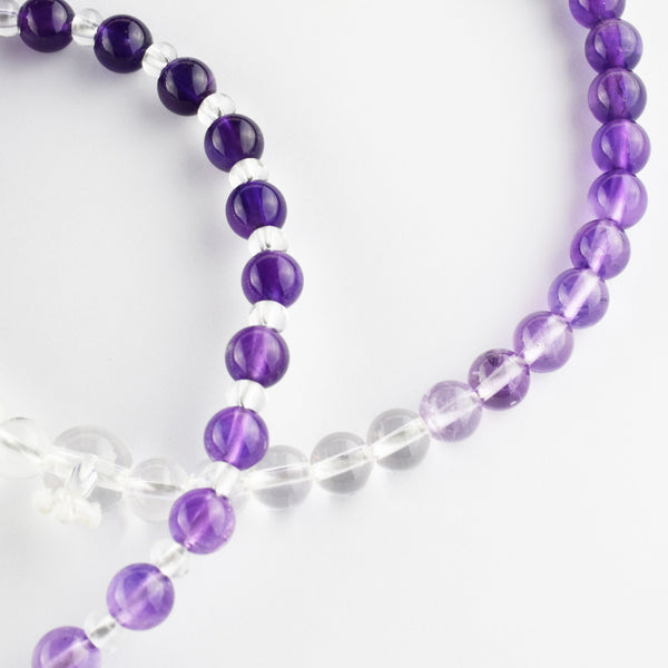 Jōdo Amethyst & Crystal Gradation Juzu Prayer beads