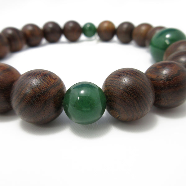 Kotan Tiger Rosewood & Indian Jade Juzu Prayer beads