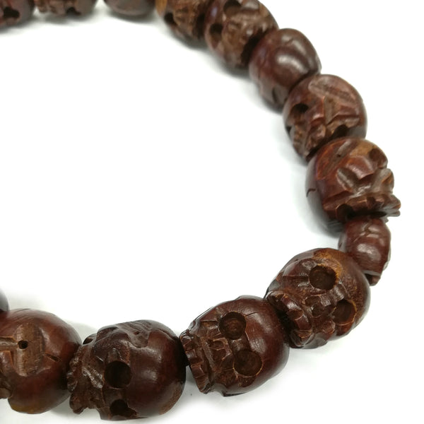 Marimo Wood Skull Juzu Prayer beads