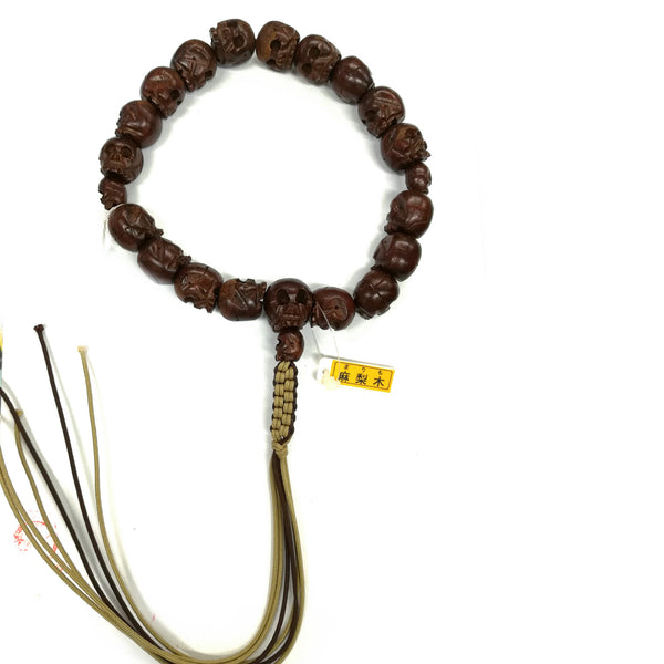 Marimo Wood Skull Juzu Prayer beads