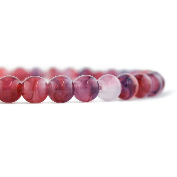Pink Rose Plastic Glass Juzu Prayer beads