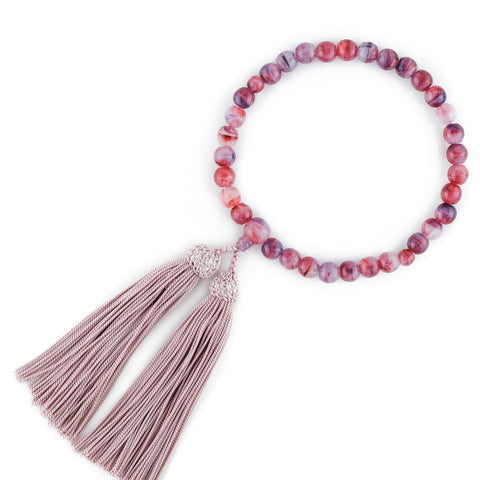 Pink Rose Plastic Glass Juzu Prayer beads