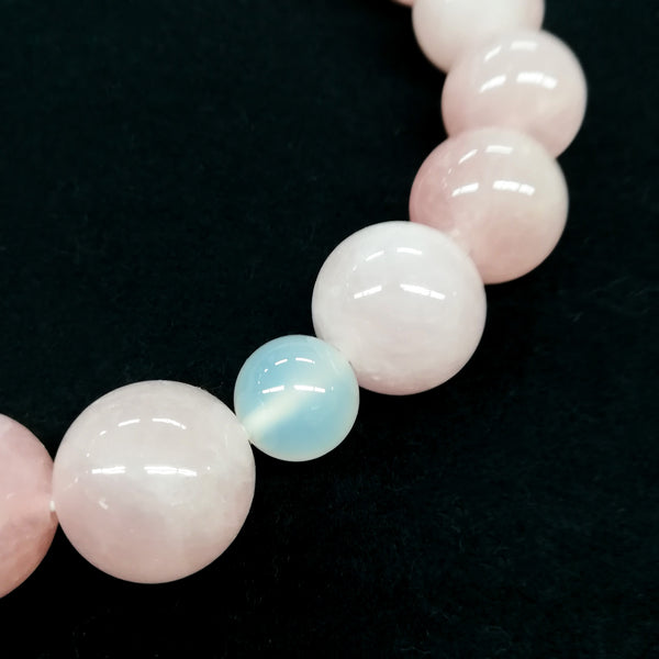 Rose Quartz & White Agate Juzu Prayer beads
