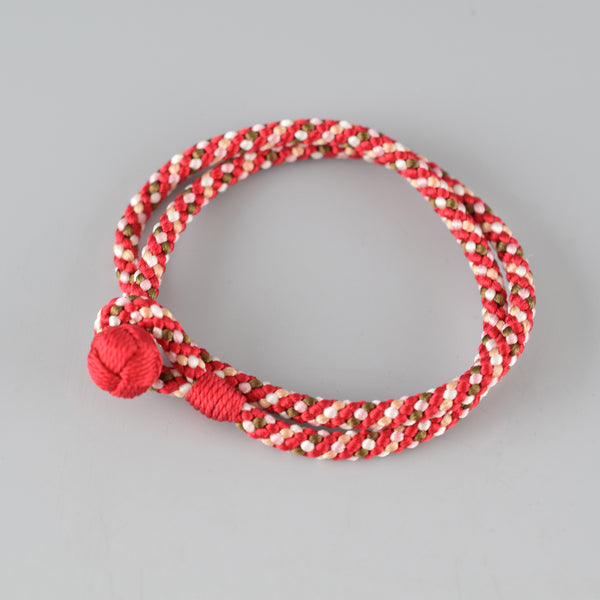 Kumihimo Silk Bracelet Red