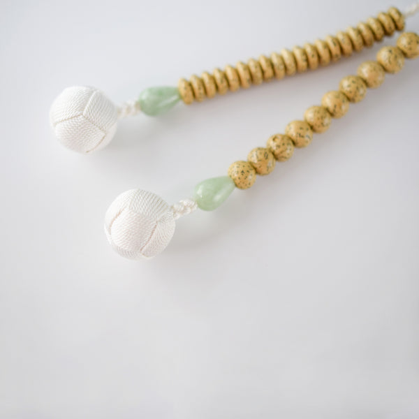 Tendai Ohira Bodhi Seed Wood & Jade Juzu Prayer beads