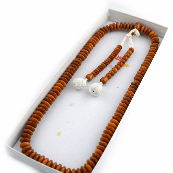 Tendai Ohira Plum wood Juzu Prayer beads
