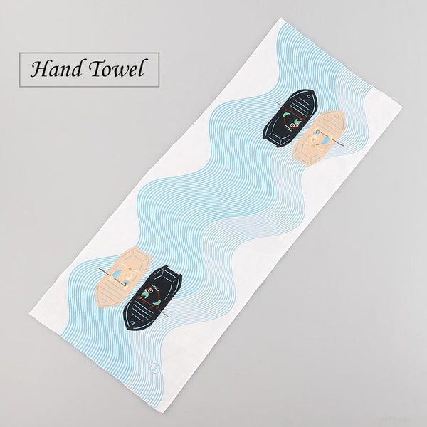 Cotton Tenugui Hand Towel  - Japanese Folklore Crackling Mountain