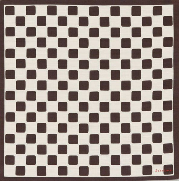 50cm Cotton Furoshiki - Kotoima Brown Checkered