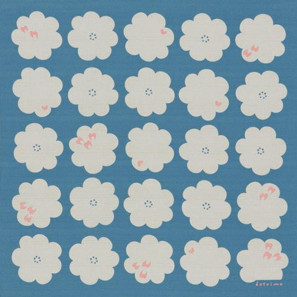 50cm Cotton Furoshiki - Kotoima Blue Flower