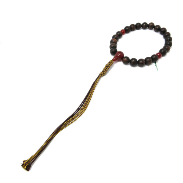 Banded Kokutan Ebony & Red Agate Juzu Prayer beads