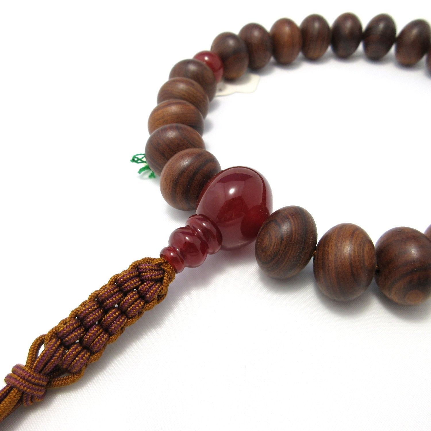 Sendan Wood & Red Agate Juzu Prayer beads