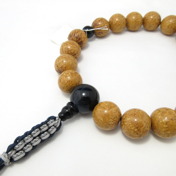 Indian Bodhi Seed Wood & Gemstone Juzu Prayer beads Blue tiger eye