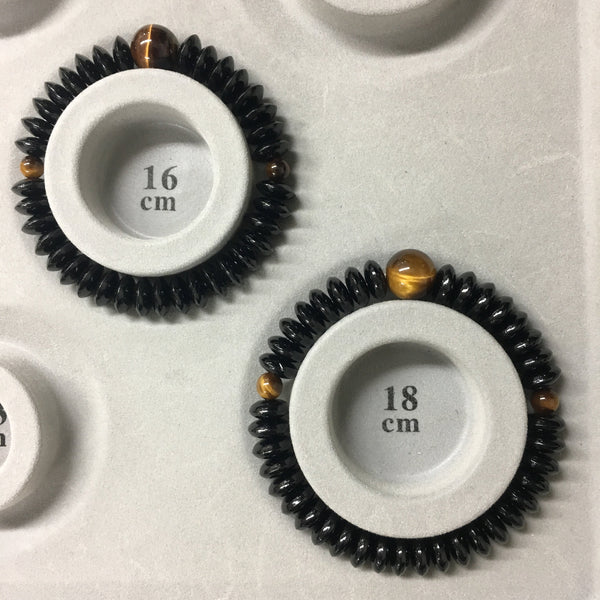 10mm Black Kokutan Ebony Wood Lens beads & Tiger Eye Bracelet