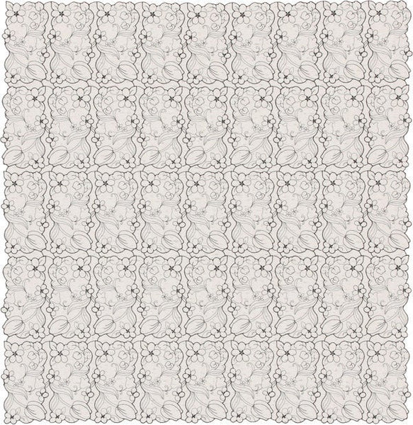 70cm Polyester Furoshiki - Royal Lace White Flower