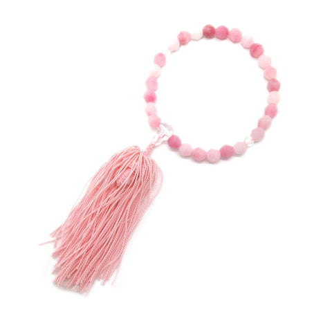 Pink Plastic Glass Juzu Prayer beads