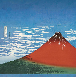 88cm Polyester Furoshiki - Katsushika Hokusai Ukiyo-e Thirty-six Views of Mount Fuji