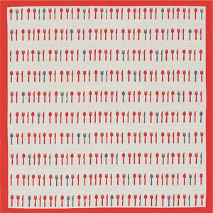 50cm Cotton Furoshiki - Cutlery Red