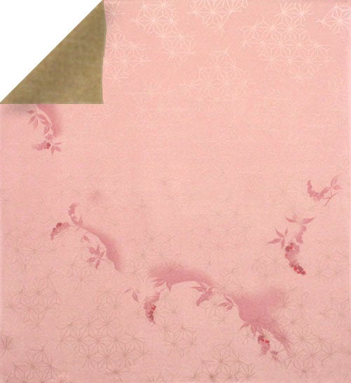 68cm Silk Furoshiki - Yuzen Double Sides Dyeing Rose/Yellow