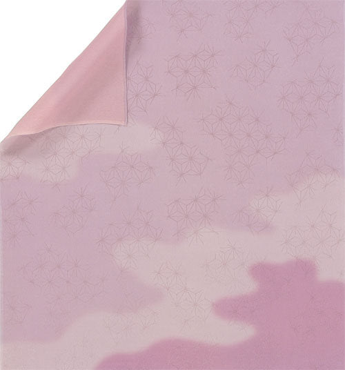 68cm Silk Furoshiki - Yuzen Double Sides Dyeing Cloud Purple/Pink