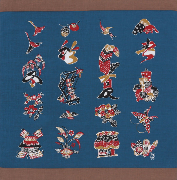 53cm Cotton Handkerchief Furoshiki - Keisuke Serizawa Animals and plants