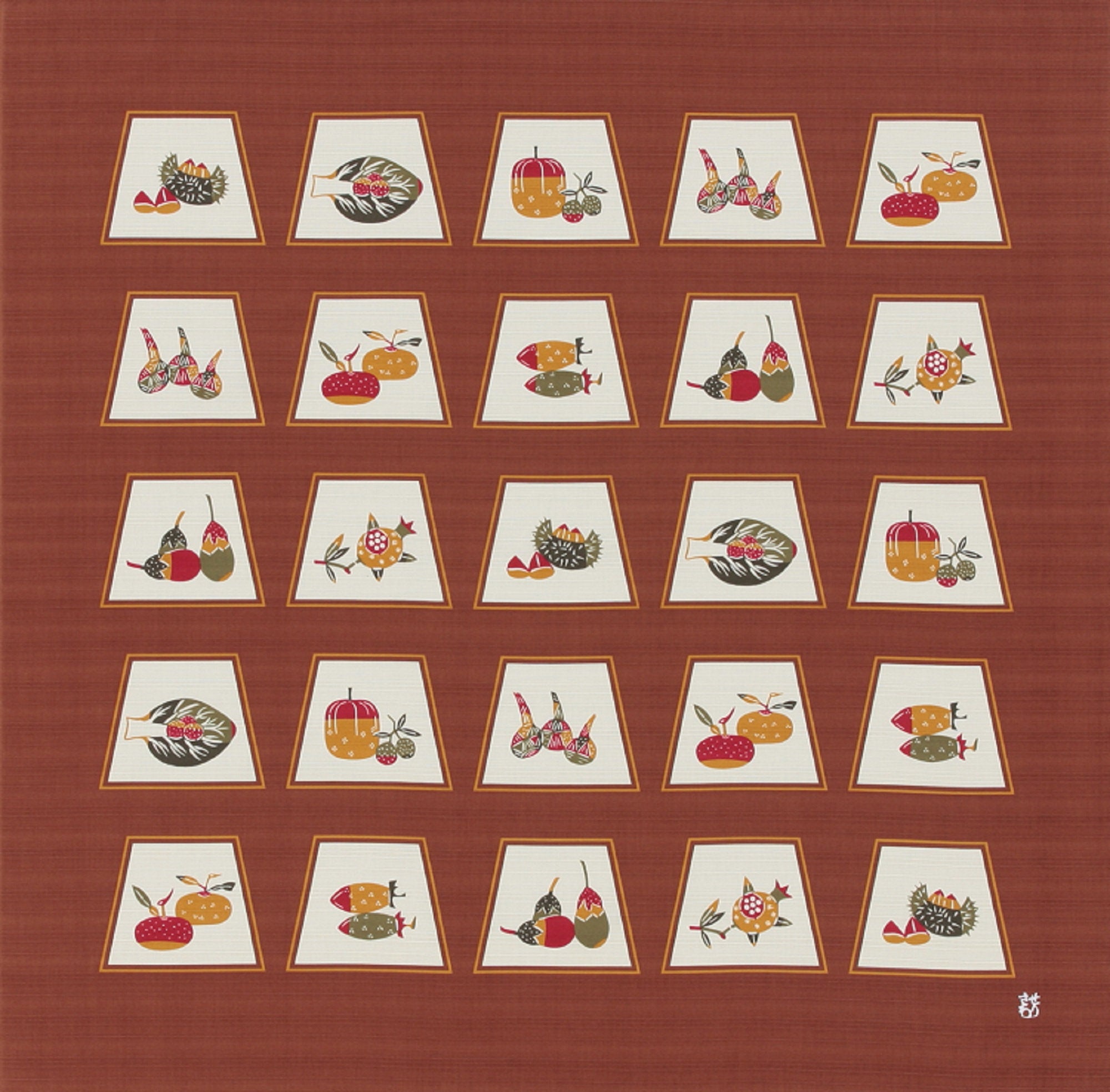 90cm Cotton Furoshiki - Keisuke Serizawa Fruits & Vegetables