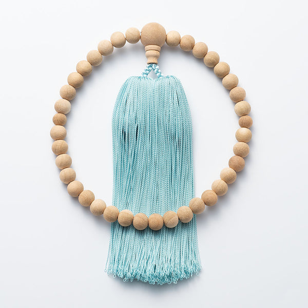 Hinoki Cypress Wood Juzu Prayer beads Blue